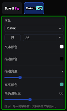 自定义字幕设置